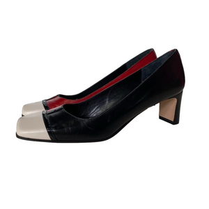 Kate Spade Black, Red and White Colorblock Pumps